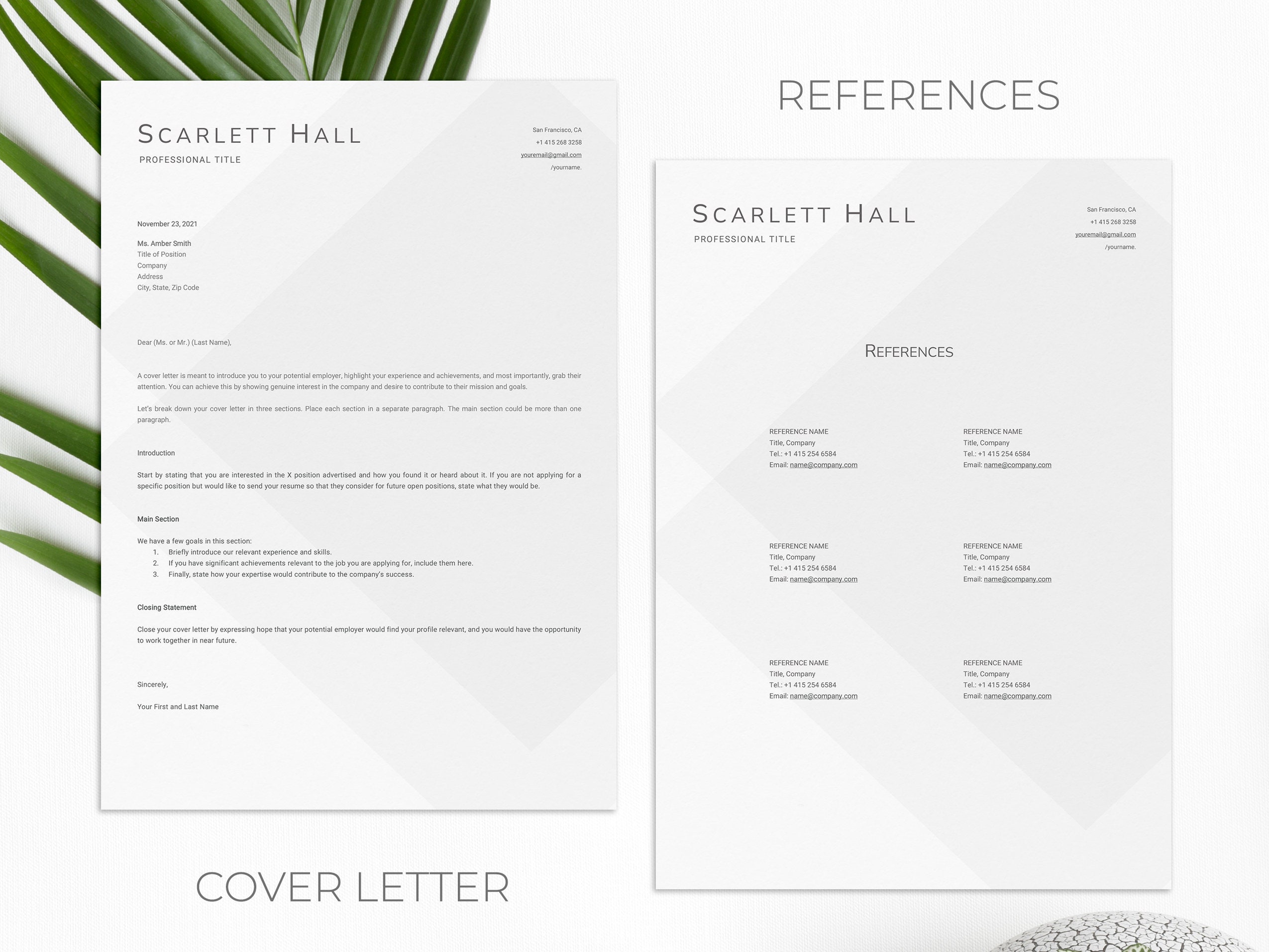 Modern Resume Template With Photo | Word and Mac Pages | Cover Letter ...