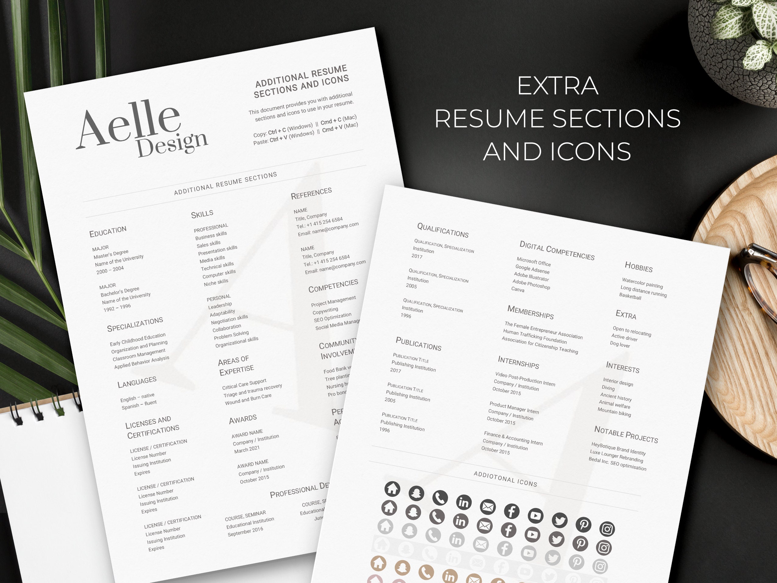 Creative One Page Resume Template Resume With Photo Word and Mac Pages ...