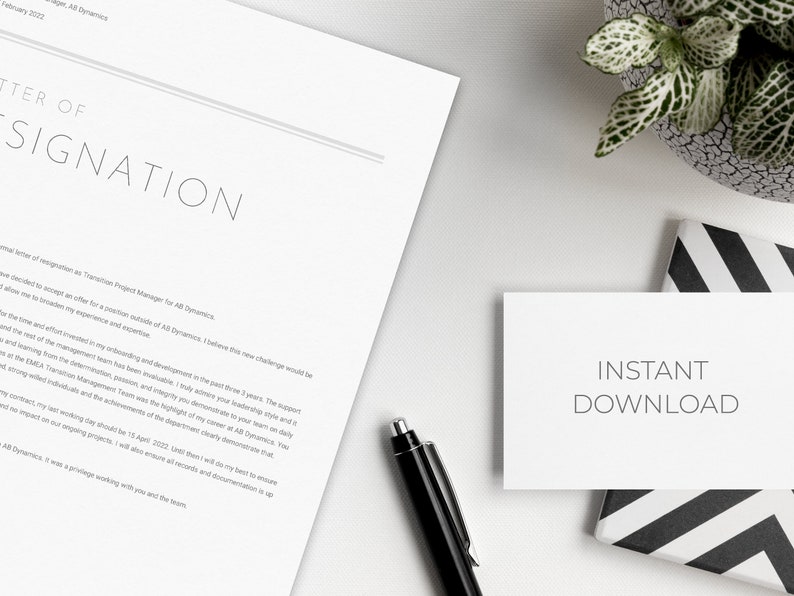 Professional Resignation Letter Template + Sample Letter & Writing Tips | Notice Letter | Microsoft Word, Google Docs and Mac Pages image 4