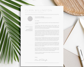 Cover Letter Template + Sample Letter & Writing Tips | Professional Job Application | Word and Google Docs | Modern Application Letter