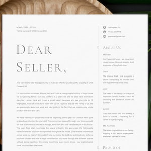 Plantilla de carta de oferta para el hogar que incluye una carta de muestra y consejos de escritura / Carta al vendedor / Páginas Mac y Microsoft Word / Carta del comprador de la casa