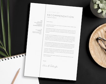 Professional Letter of Recommendation Template | Job Referral Letter | Letter of Recommendation | Reference Letter | Reference Template