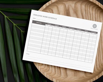 Employee Schedule Template | Work Schedule | Editable and Printable | Weekly Schedule | Staff Schedule | Shift Schedule