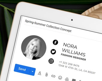 Email Signature with Clickable Social Media Icons | Gmail, Outlook and Other Email Clients | Teacher Signature | Realtor Signature