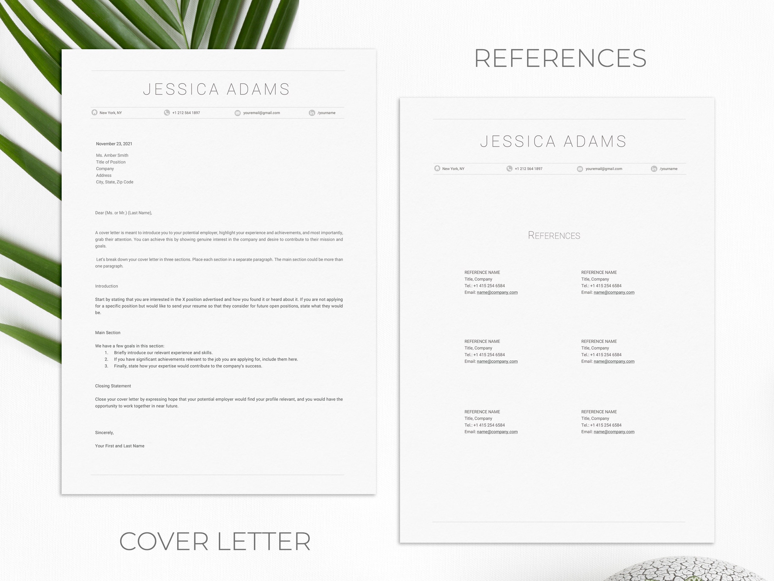 Resume Template Word & Mac Pages Including Cover Letter and - Etsy