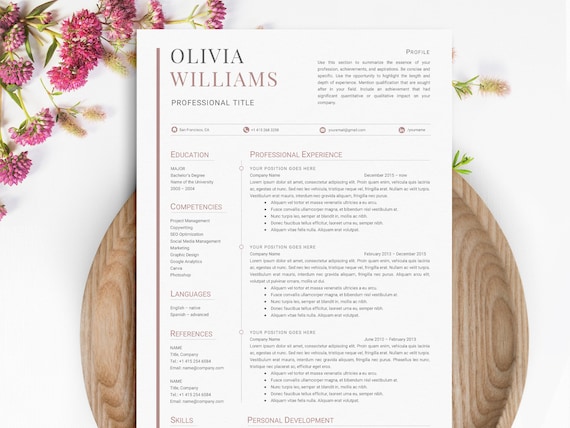 CV Template Word and Pages + Cover Letter Template | Resume Template Minimalist & Modern | Professional Resume | 1 and 2 Page Resume