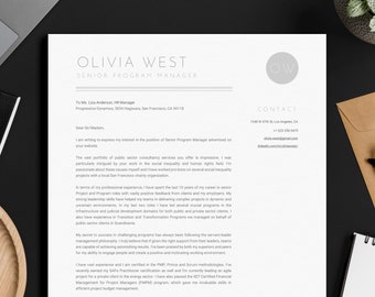 Cover Letter Template Including a Sample Letter | Job Application | Letter of Motivational Word, Google Docs and Mac Pages Cover Page