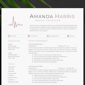 Medical Resume Template Word, Google Docs, and Mac Page | Nurse Resume | RN Resume Template CV Template | 1 Page Resume and 2 Page Resume