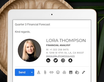 Professional Email Signature Template with Clickable Social Media Icons | Gmail, Outlook & Other Email Clients | Realtor Email Signature