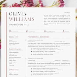 CV Template Word and Pages + Cover Letter Template | Resume Template Minimalist & Modern | Professional Resume | 1 and 2 Page Resume