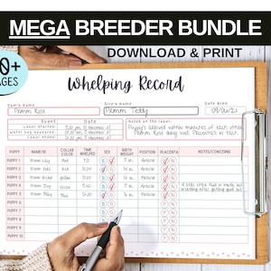 MEGA BREEDERS BUNDLE | Whelping Records | Buyers and Deposits Log | Whelping Tracking | Breeder litter records | Forms for breeders