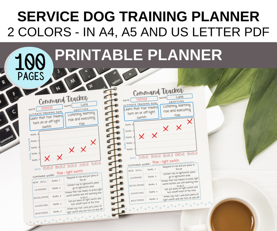 Service dog training log printable service dog handler service dog