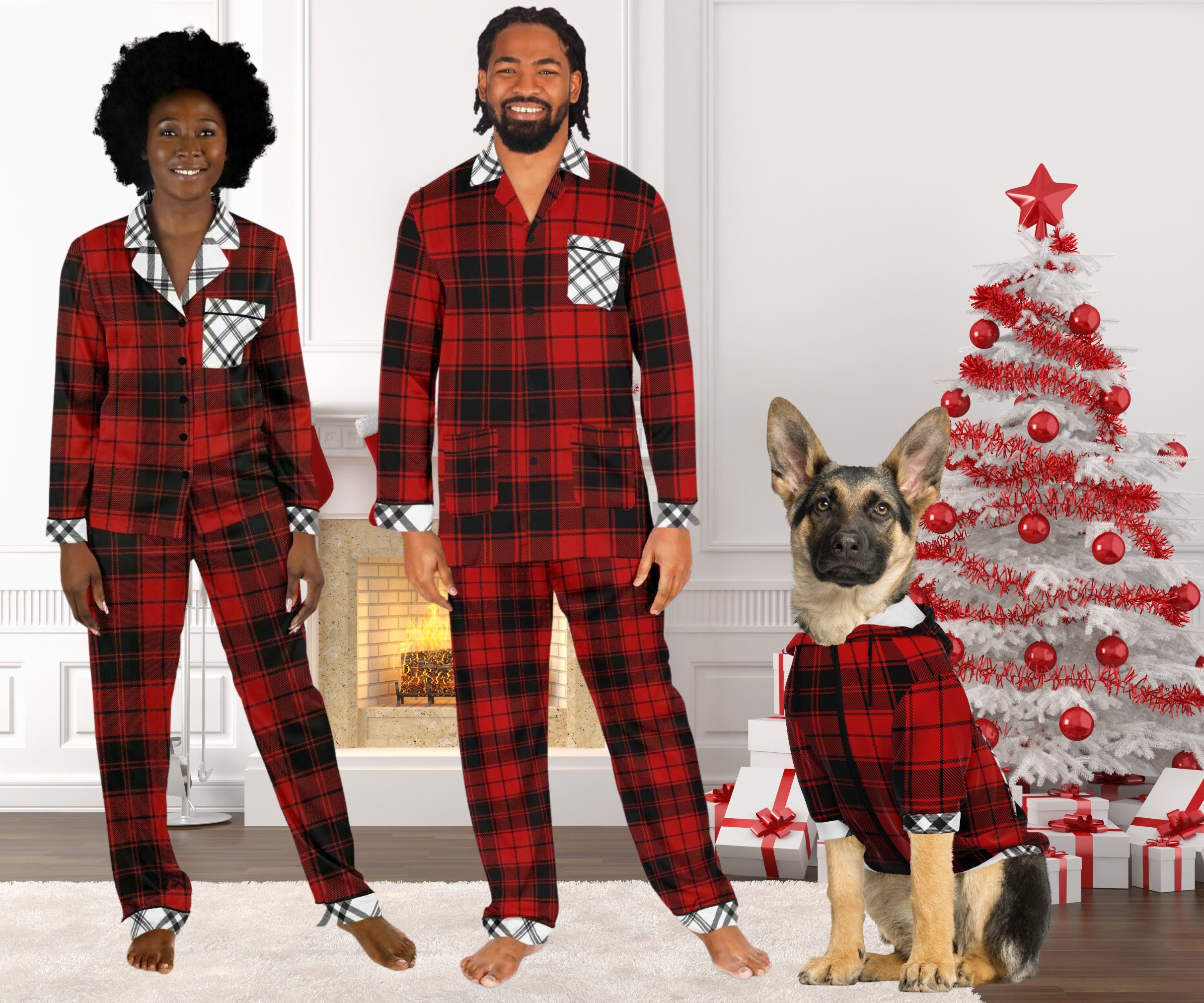 Family Xmas Pjs With Dog