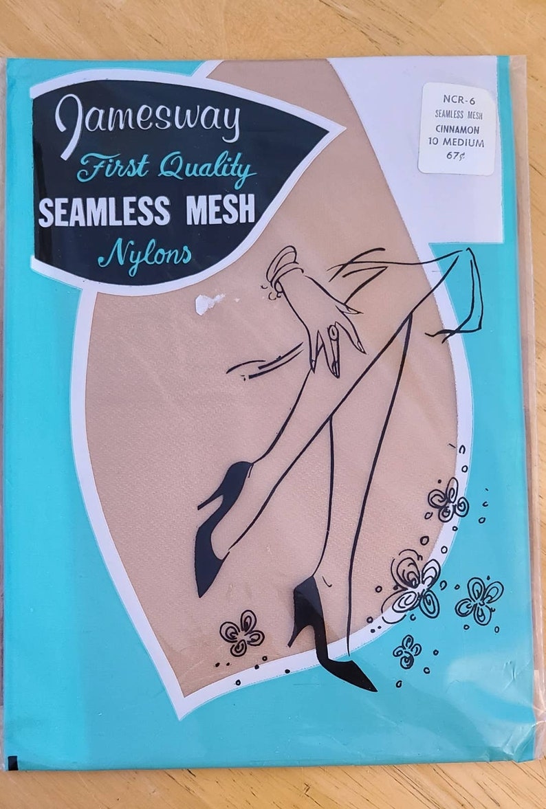Vintage Jamesway Nylons First Quality Seamless Mesh Cinnamon M Etsy