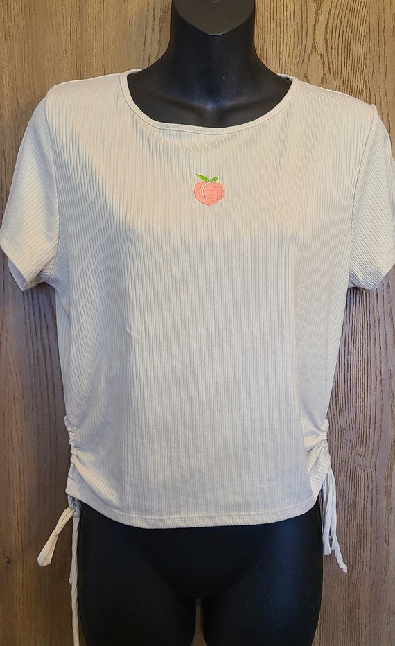 Vintage Y2K Crop top shirt Allysse L Peach