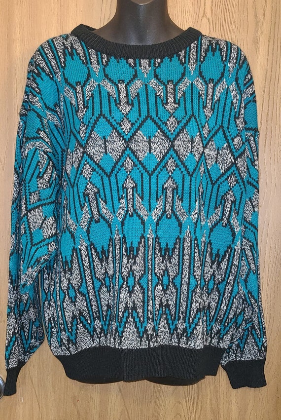 Vintage 80’s Gabrielle Abstract Print Sweater Geom