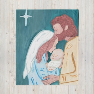 Holy Family Throw Blanket Catholic Christmas Gift