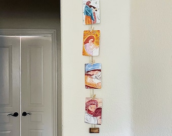 Watercolor Prayer Cards: Laminated Catholic Wall Decor