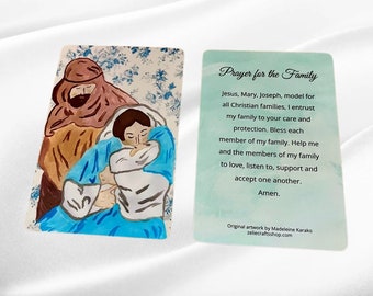 Holy family prayer card - Prayer for Mothers - Support Mothers - stocking stuffer