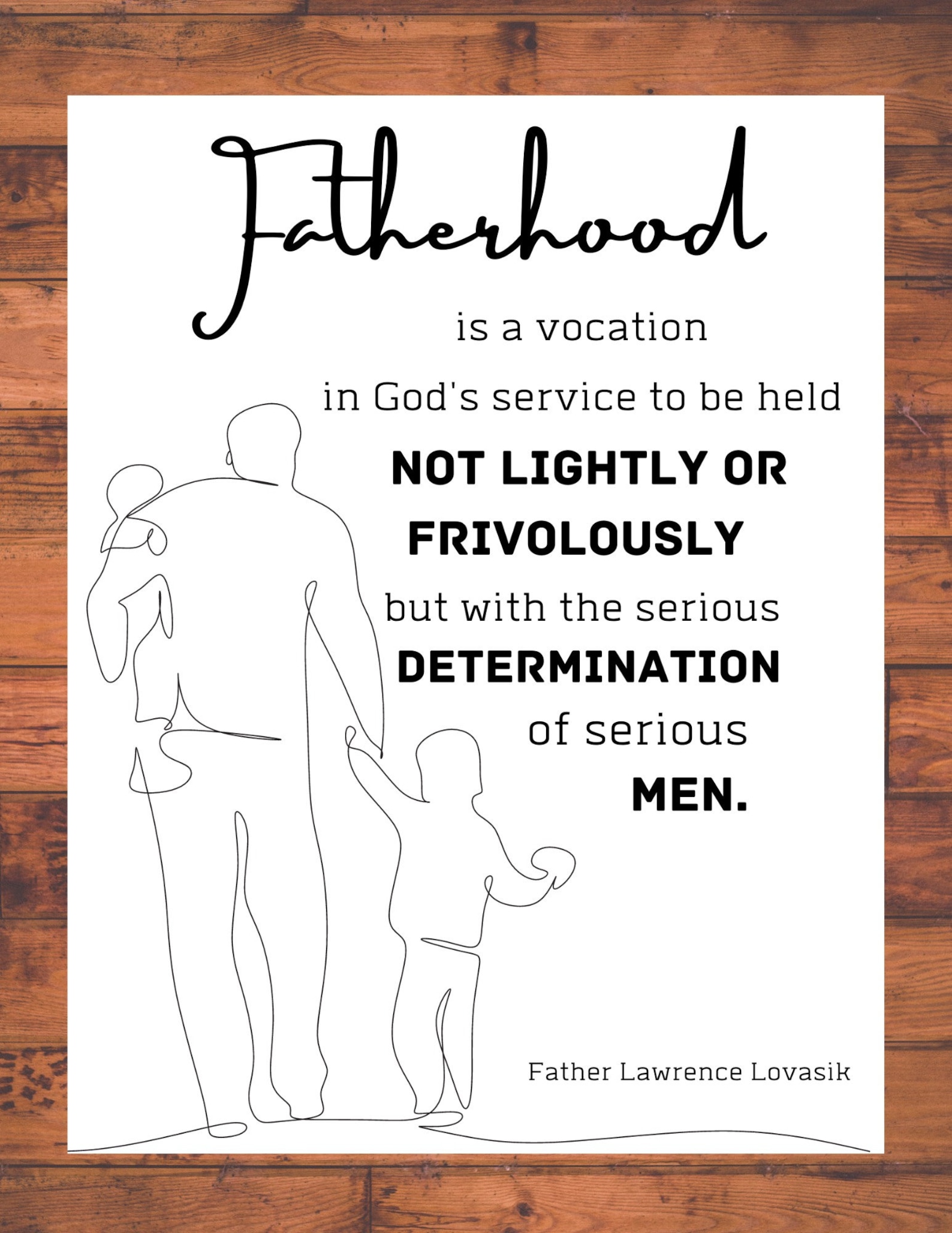 Catholic Father's Day Gift Printable Wall Art Etsy