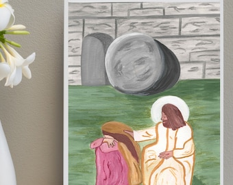 Easter gift for Catholic Gift for Catholic mom Catholic Easter basket Catholic Home Decor Mary Magdalene Visits the Tomb