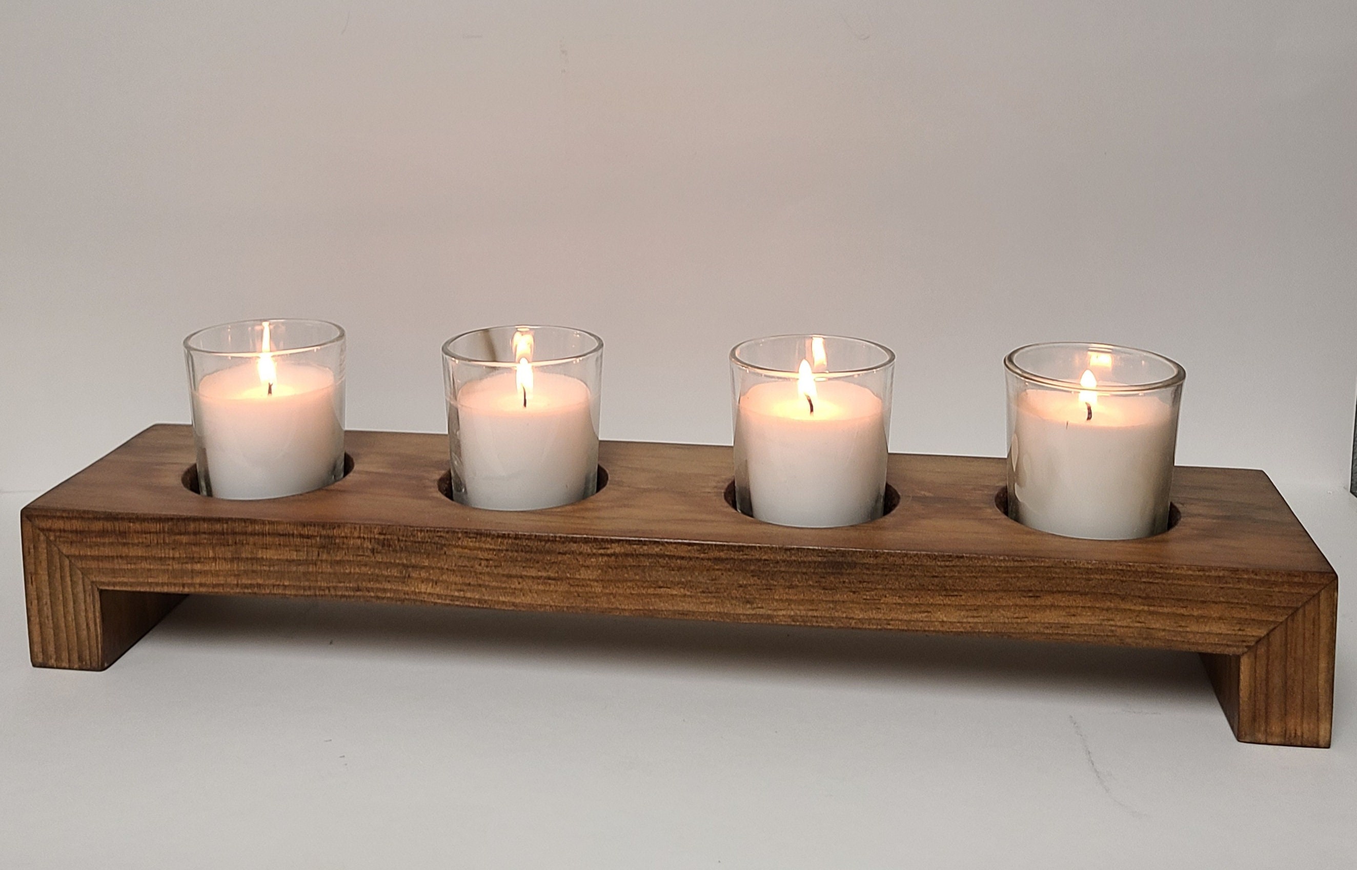 COM-FOUR Ensemble 4 Photophores Marron Avec Étoiles - Lanternes Pour Bougies Chauffe-Plat Et Petites Bougies