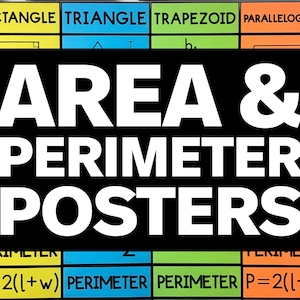 Area & Perimeter of Polygons Posters - Math Classroom Decor - Math Anchor Charts - Math Classroom Decorations - Printable Classroom Decor