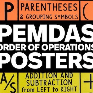 PEMDAS Order of Operations Posters - Math Classroom Decor - Math Anchor Charts - Math Classroom Decorations - Printable Classroom Decor