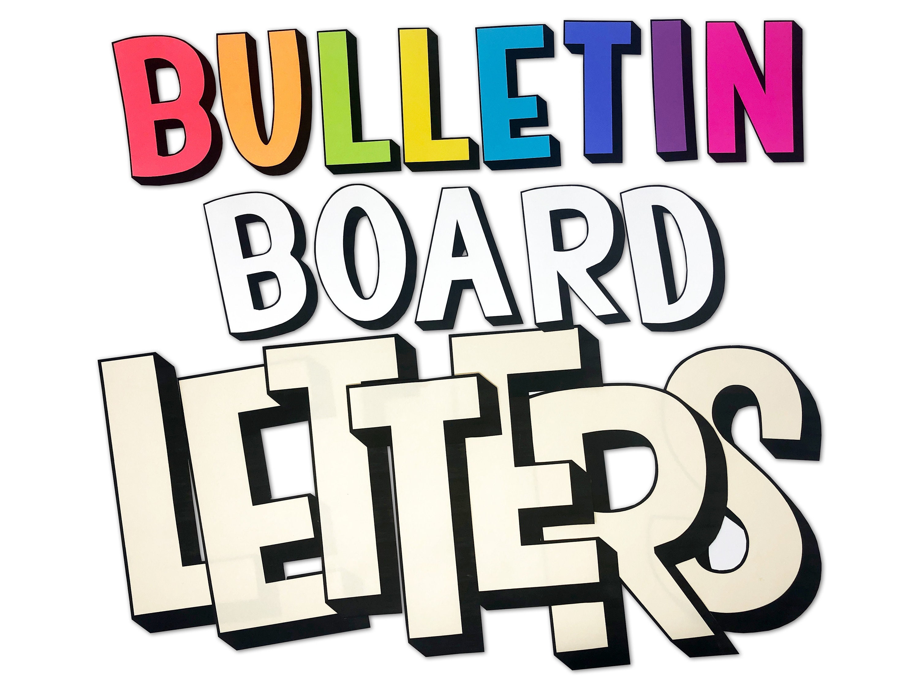 Letter Board Letters 2 Inch White Modern Font 2 Sheets 