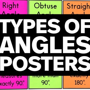 4.G.A.1 Types of Angles Posters - Math Classroom Decor - Math Anchor Charts - Math Classroom Decorations - Printable Classroom Decor