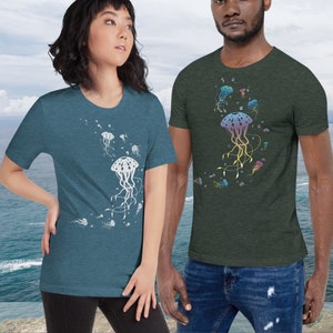 Jellyfish T-Shirt, Gamer Gift, Nature Inspired, Animal Silhouette