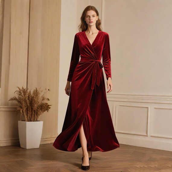 Velvet Wrap Wrap Maxi Dress Canada Velvet Wrap Maxi Dress Long Sleeve Evening Gown Elegant V Neck Velvet Wrap Wrap Maxi Dress Canada Velvet Wrap Maxi Dress Long Sleeve Evening Gown Elegant V Neck