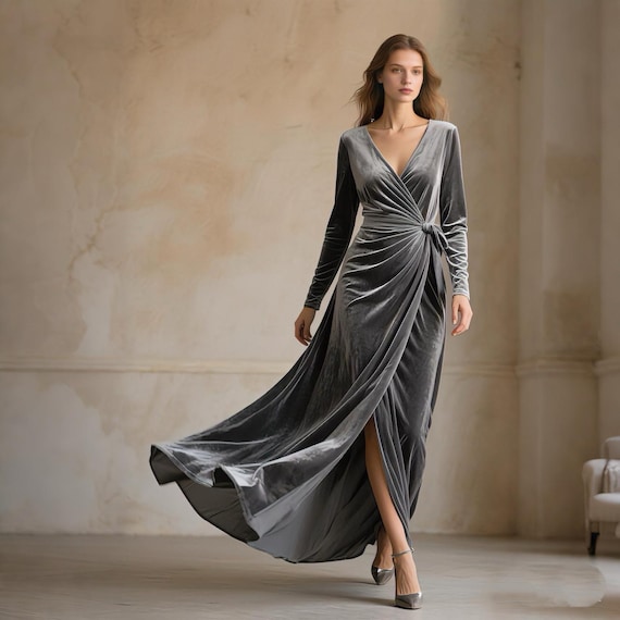 chinese dress ladies Mac Duggal Beaded Striped Wedding-Guest Dress 93590A Charcoal / 0 main image 1