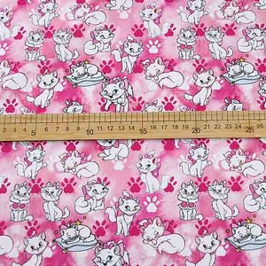 Marie Cat Fabric* Disney Aristocats Collage Fabric* 100% Cotton Fabric* Anime Cartoon Cotton Fabric* By The Half Yard