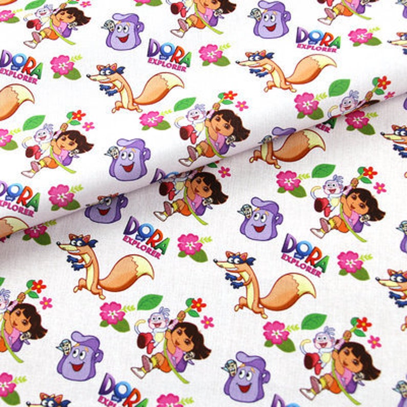 Dora the Explorer Fabric 100 Cotton Fabric Anime Cartoon Etsy