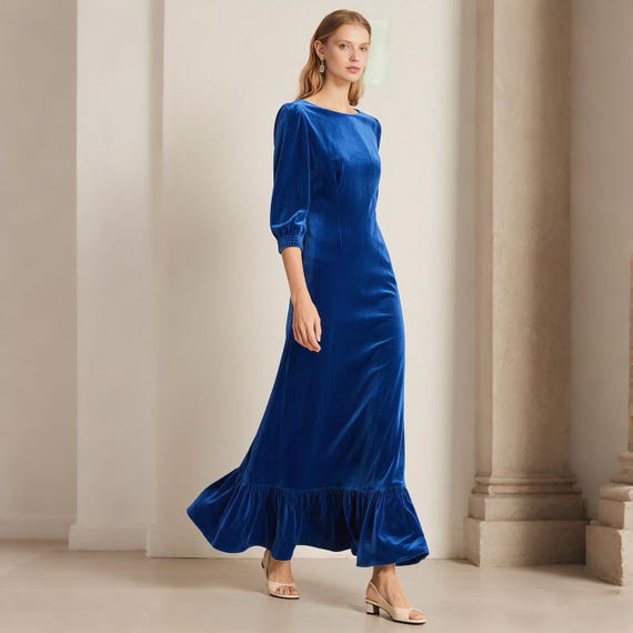 mother of bride satin dress Nox Anabel ME126 Long Beaded Applique the Color:Blue/Jade WHITE TIE WEDDING GUEST DRESS Two Piece Blue Floral length sleeves for comfortable