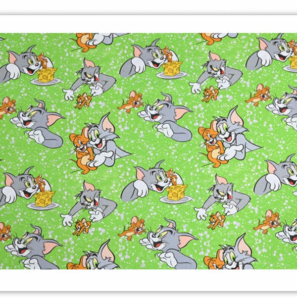 Tom and Jerry Fabric Anime Cartoon Cotton Fabric By The Half Yard