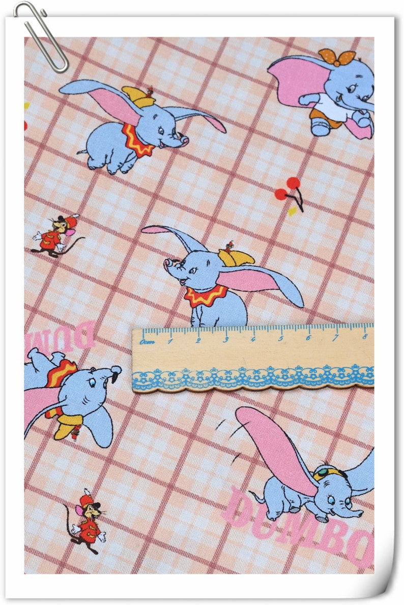 Dumbo Fabric Anime Cartoon Cotton Fabric By The Half Yard image 3