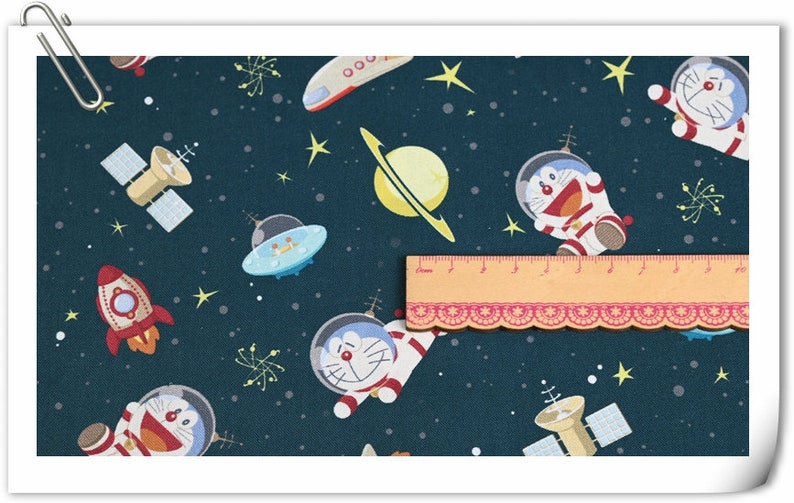 Doraemon Fabric Pokonyan Cat Fabric 100 Cotton Fabric Etsy