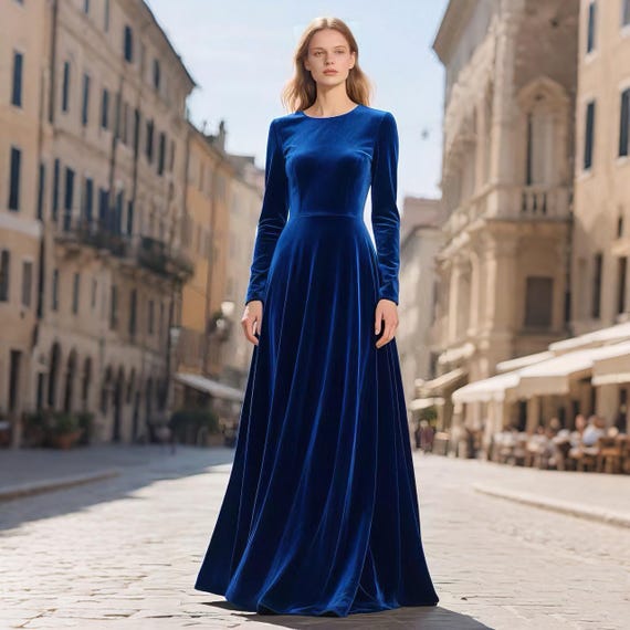 maxi dress winter formal Velvet Fall Dress for Women Long Sleeve Floor Length Gown Evening Party Elegant Wedding Guest Outfit Custom Dress classy winter dresses outfits