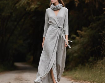 grey wrap dress Baltic Born Womens Katelyn Velvet Maxi | Dusty Blue Fierce + feminine Gray Linen Wrap Dress Long