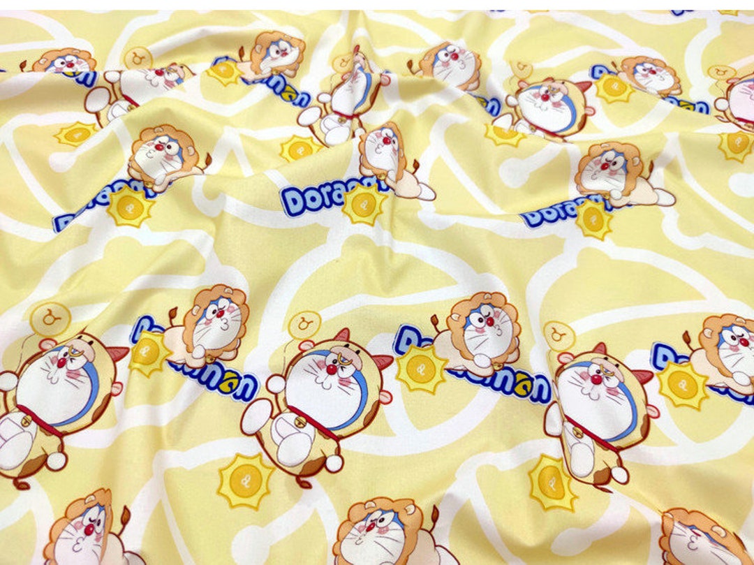 Doraemon Fabric Pokonyan Cat Fabric 100 Cotton Fabric Anime Cartoon