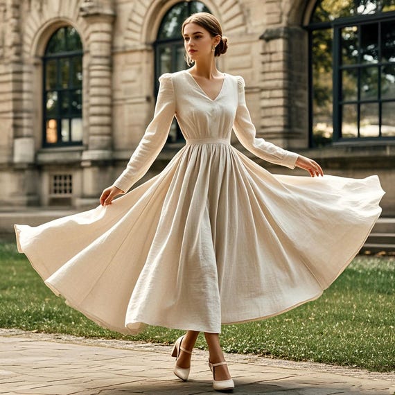 Elegant Linen Maxi Dress Long Sleeve V-neck Dress With Pockets Vintage Boho Flowy Dress Summer Fall Dress Cottagecore Dress Custom Dress - Etsy Elegant Linen Maxi Dress Long Sleeve V-neck Dress With Pockets Vintage Boho Flowy Dress Summer Fall Dress Cottagecore Dress Custom Dress - Etsy