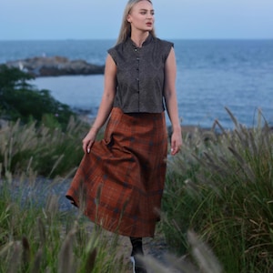 Wool Skirt, Long Wool Plaid Skirt, Tartan Wool Maxi Skirt, Vintage Inspired Skirt, A Line Flared Skirt, Full Fall Winter Skirt, Womens Skirt