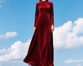 sachin and babi light blue dress Halter Neck Velvet Gown ORAYA, Holiday Party Dress, High Neck Dress,  Chocolate Velvet Dress, Gala Dress, Velvet Dress Women, Custom Dress