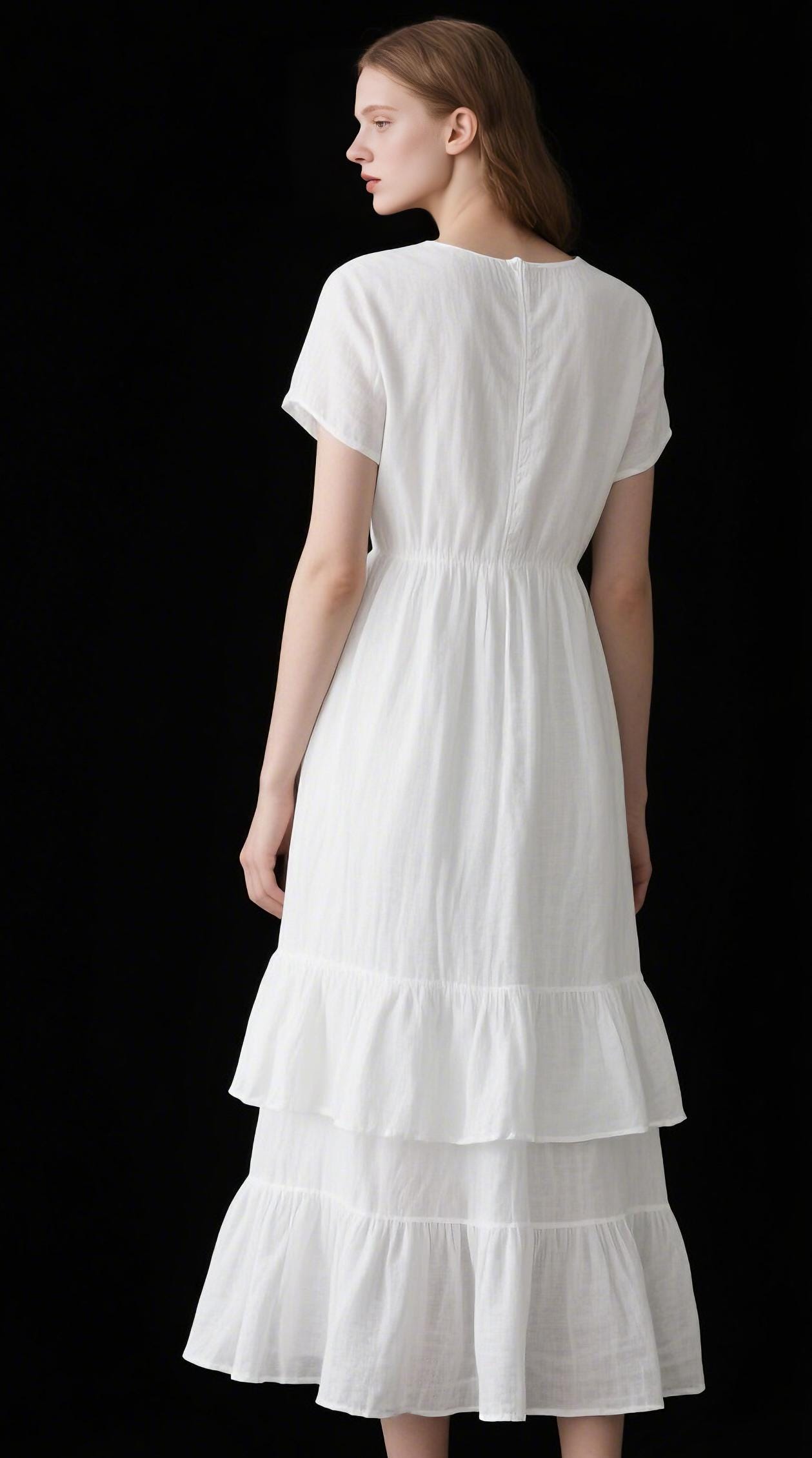 chinese dress ladies Stella Linen Tiered Dress – Muted Closet Boutique