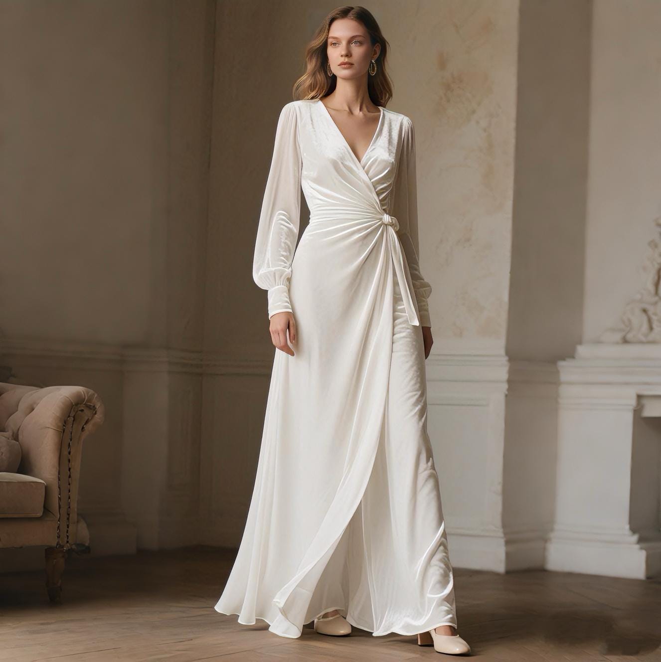 Velvet Wrap Around Evening Gown Buy Velvet Wrap Dress Online In India India