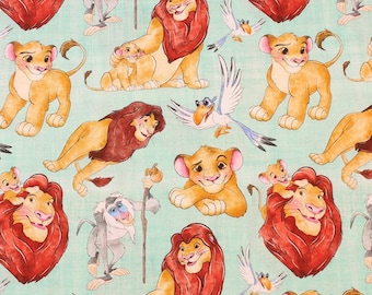 Lion King Fabric Simba Anime Cartoon Cotton Fabric By The Half Yard