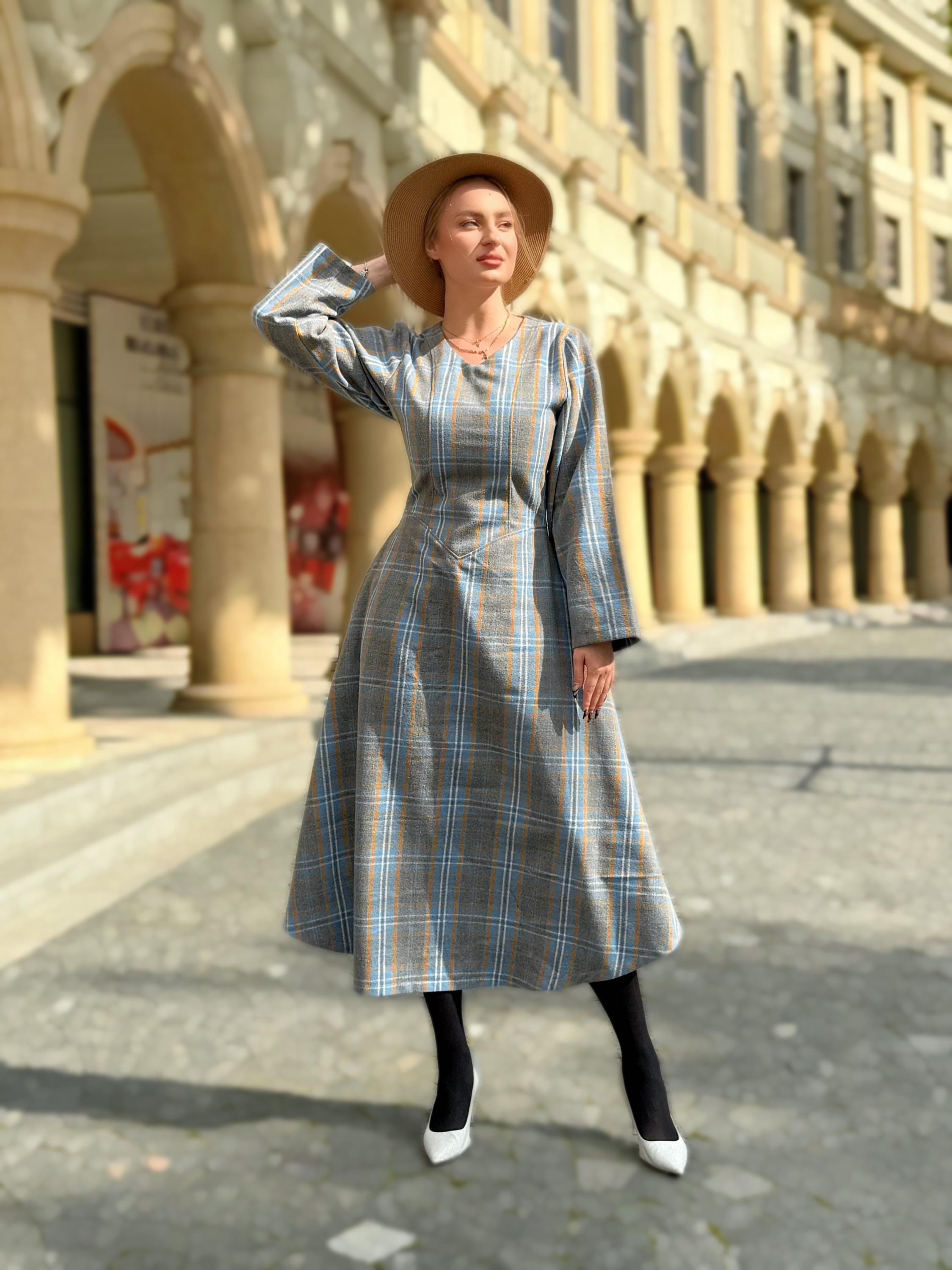 Wool Dress Tartan Fit And Flare Dress Margot Tartan Dress By Hearts Roses  London X-Small