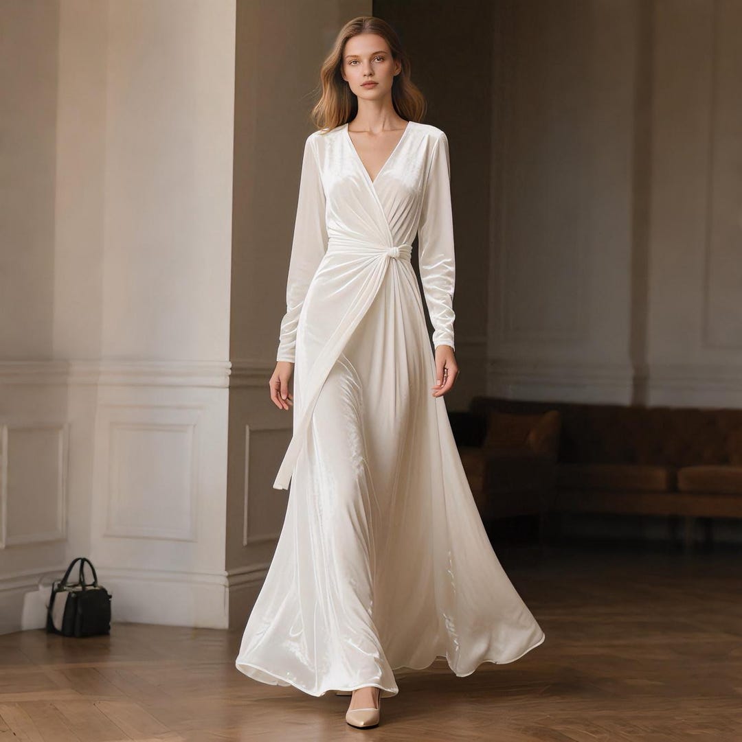 long sleeve white velvet dress Ali & Jay Veronica - White Long Sleeve Dress - Ribbed Bodycon